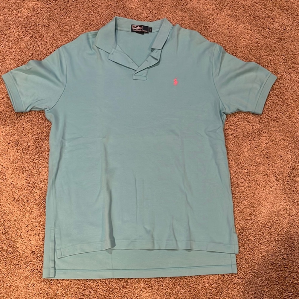 Men’s soft light blue polo from Ralph Lauren